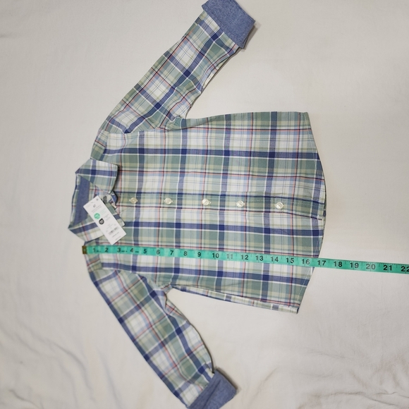 OshKosh B'Gosh Kids' Plaid and Denim Shirt Set of 2 (4T), 100% Cotton. - Picture 2 of 12